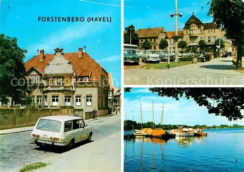 AK / Ansichtskarte Fuerstenberg_Havel Thaelmann Str Markt Am Schwedt See Fuerstenberg_Havel