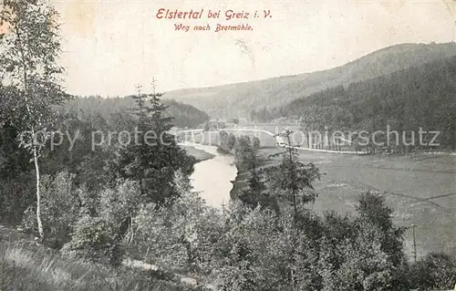 AK / Ansichtskarte Greiz_Thueringen Elstertal Weg nach Bretmuehle Greiz Thueringen