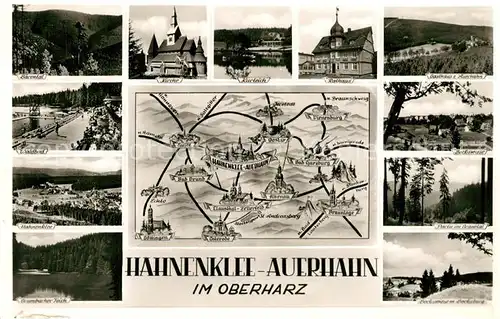 AK / Ansichtskarte Hahnenklee_Auerhahn Baerental Waldbad Hahnenklee Teich Kirche Rathaus Gasthaus Bockswiese Grautal Bocksberg Hahnenklee_Auerhahn