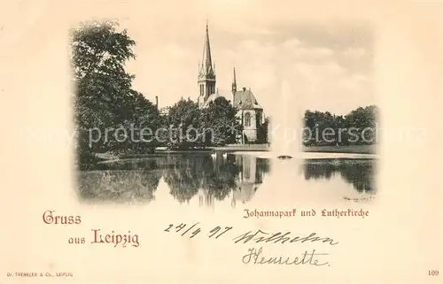 AK / Ansichtskarte Leipzig Johannapark Lutherkirche Leipzig