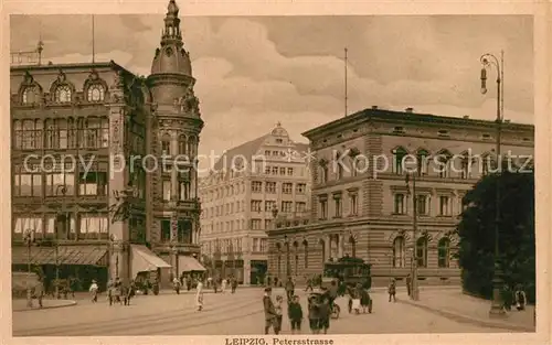 AK / Ansichtskarte Leipzig Petersstrasse Strassenbahn  Leipzig