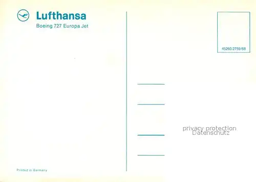 AK / Ansichtskarte Lufthansa Boeing 727 Europa Jet 