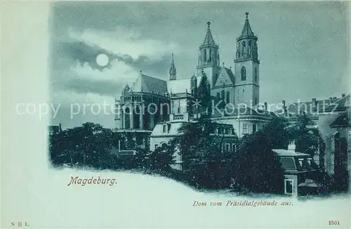 AK / Ansichtskarte Magdeburg Dom vom Praesidialgebaeude Magdeburg