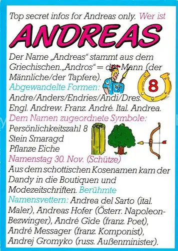 AK / Ansichtskarte Namenskarte_Namenstag Andreas  