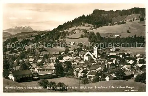 AK / Ansichtskarte Oberstaufen mit den Schweizer Bergen Oberstaufen