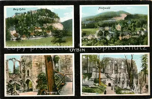 AK / Ansichtskarte Oybin Berg Oybin Kreuzgang Kirchhof Klosterruine Hochwald Zittauer Gebirge Oybin