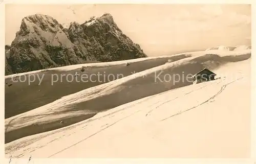 AK / Ansichtskarte Pfronten Skihuette Hochalm mit Aggenstein Pfronten