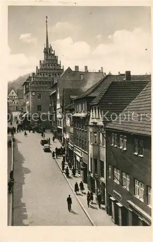 AK / Ansichtskarte Poessneck Krautgasse Rathaus Poessneck