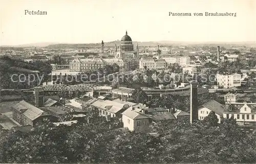 AK / Ansichtskarte Potsdam Panorama Blick vom Brauhausberg mit Nikolaikirche Potsdam