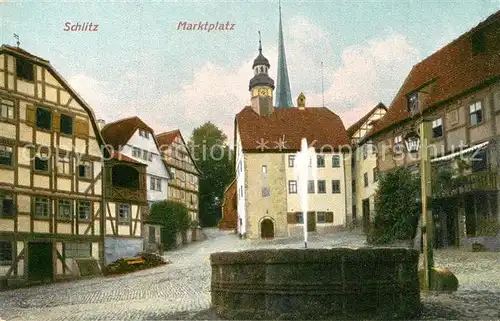 AK / Ansichtskarte Schlitz Marktplatz Brunnen Schlitz