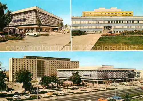 AK / Ansichtskarte Schwedt_Oder Centrum Warenhaus  Kreiskrankenhaus Arbeiterwohnheim Hotel Schwedt Oder