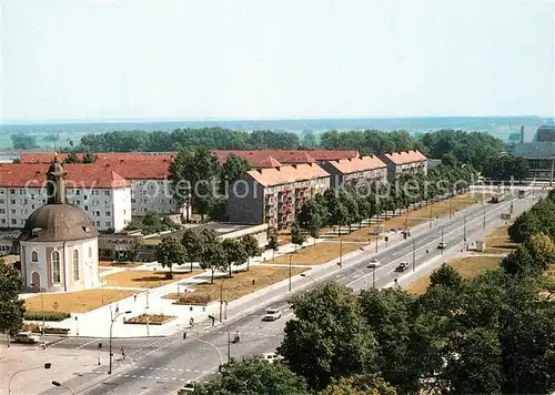 AK / Ansichtskarte Schwedt_Oder Leninalleee Kirche Schwedt Oder