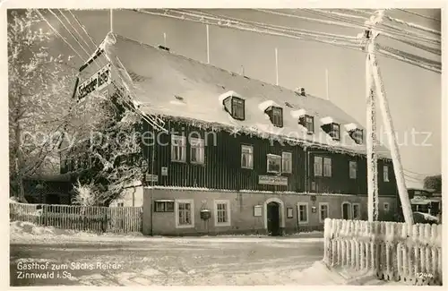 Zinnwald Georgenfeld Gasthof zum Saechsischen Reiter im Winter Zinnwald Georgenfeld