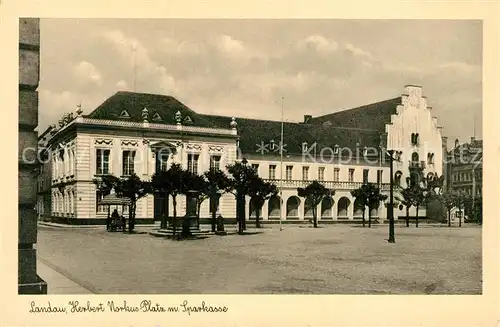 AK / Ansichtskarte Landau_Pfalz Herbert Norkus Platz mit Sparkasse Landau Pfalz