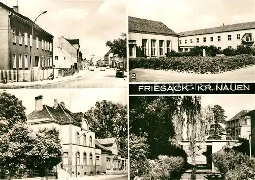 AK / Ansichtskarte Friesack Berliner Strasse Ingenieurschule fuer Landtechnik M. I. Kalinin Postamt Rhinkanal Friesack