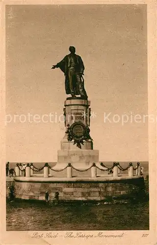 AK / Ansichtskarte Port_Said Denkmal Lesseps Port_Said