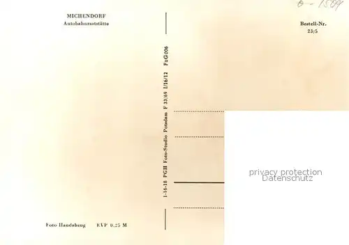 AK / Ansichtskarte Michendorf Autobahnraststaette Handabzug Michendorf