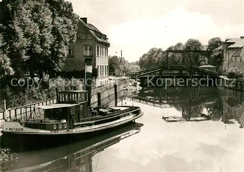 AK / Ansichtskarte Zehdenick Blick zur Zugbruecke Dampfer Zehdenick