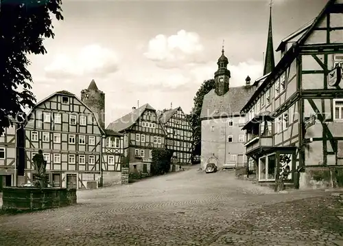 AK / Ansichtskarte Schlitz Marktplatz Altstadt Burgenstadt Fachwerkhaeuser Brunnen Schlitz