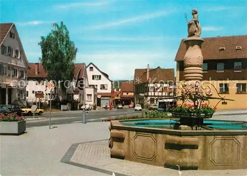 AK / Ansichtskarte Winterbach_Wuerttemberg Motiv Innenstadt mit Brunnen Winterbach Wuerttemberg