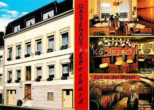 AK / Ansichtskarte Zell_Mosel Gaestehaus Gretel Eberhard Fruehstuecksraum Hausbar Weinkeller Zell_Mosel