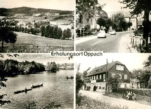 AK / Ansichtskarte Oppach Landschaftspanorama Gondelteich Strassenpartie Gasthof Oppach