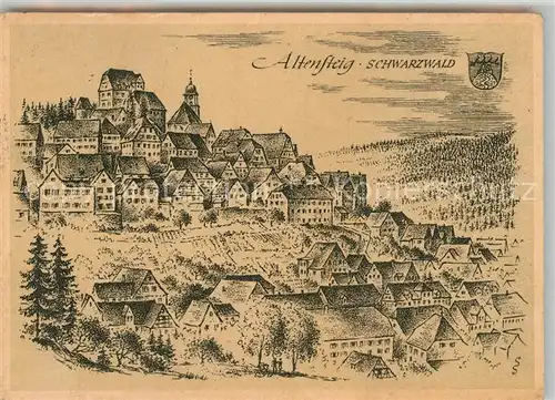 AK / Ansichtskarte Altensteig_Schwarzwald Ludwig Schaefer Grohe Serie Wuerttembergische Staedtebilder aus alten und neuen Tagen Kuenstlerkarte Altensteig_Schwarzwald