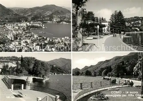 AK / Ansichtskarte Como_Lago_di_Como La nuova passeggiata per Villa Olmo Panorama Comersee Como_Lago_di_Como