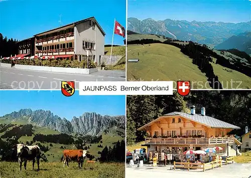 AK / Ansichtskarte Jaunpass Hotel des Alpes Gastlosen Simmental Kiosk Bazar Jaunpass