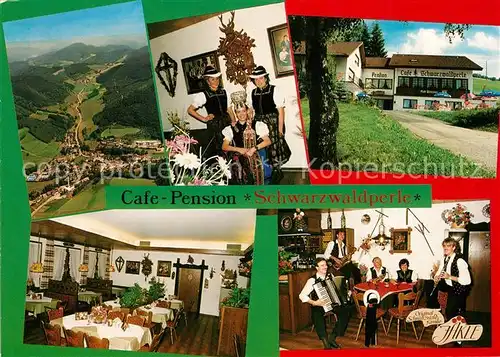 AK / Ansichtskarte Oberprechtal Panorama Cafe Pension Schwarzwaldperle Gastraeume Musikkapelle Oberprechtal