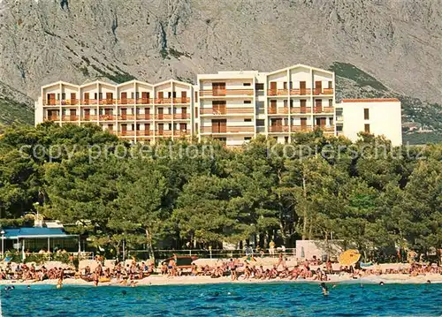 AK / Ansichtskarte Baska_Voda Hotel Horizont Strand Ansicht vom Meer aus Baska_Voda