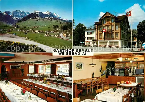 AK / Ansichtskarte Weissbad Gasthof Gemsle Gastraeume Panorama Weissbad