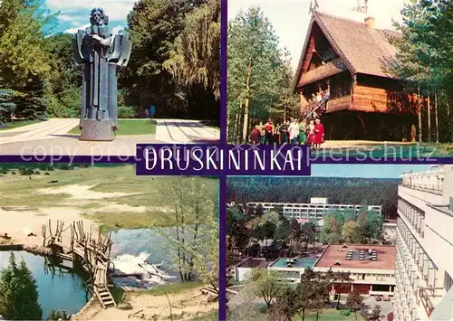 AK / Ansichtskarte Druskininkai Denkmal Statue Museum Sanatorium Druskininkai