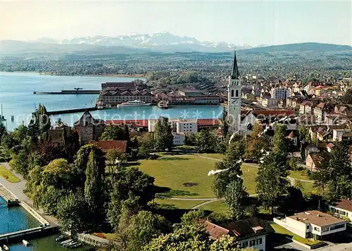 AK / Ansichtskarte Romanshorn_Bodensee Panorama mit Blick zum Saentis Appenzeller Alpen Romanshorn Bodensee