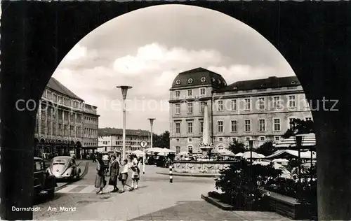 AK / Ansichtskarte Darmstadt Partie am Markt Brunnen Darmstadt