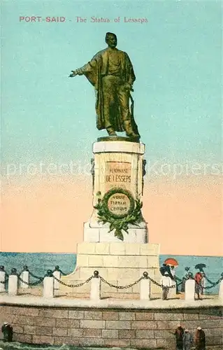 AK / Ansichtskarte Port_Said Statue Lesseps Port_Said