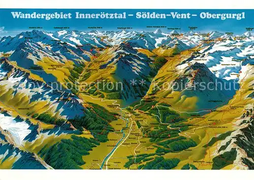 AK / Ansichtskarte Soelden_oetztal Wandergebiet Inneroetztal Soelden Vent Obergurgl aus der Vogelperspektive Soelden oetztal