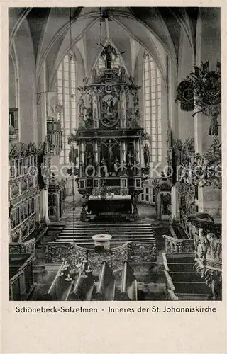 AK / Ansichtskarte Sch?nebeck_Salzelmen Inneres der St. Johanneskirche 