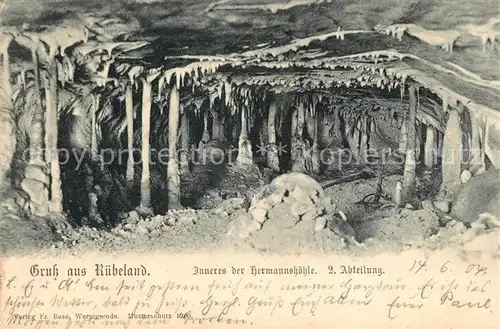 AK / Ansichtskarte H?hlen_Caves_Grottes R?beland Hermannsh?hle  