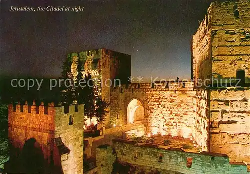 AK / Ansichtskarte Jerusalem_Yerushalayim Citadel at night Jerusalem_Yerushalayim