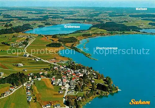 AK / Ansichtskarte Seeham_Obertrumersee Fliegeraufnahme mit Grabensee und Mattsee 