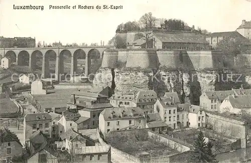 AK / Ansichtskarte Luxembourg_Luxemburg Passerelle et Rochers du St. Esprit Luxembourg Luxemburg