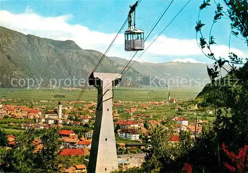 AK / Ansichtskarte Lana_Meran Panorama mit Seilbahn zum Vigiljoch Lana_Meran