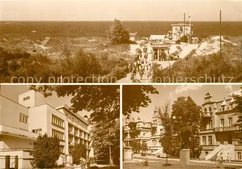 AK / Ansichtskarte Swinoujscie_Swinemuende Wejscie na plaze Dom wypoczynkowy Ewunia Ulica Orkana Strand Ferienhaus Swinoujscie Swinemuende