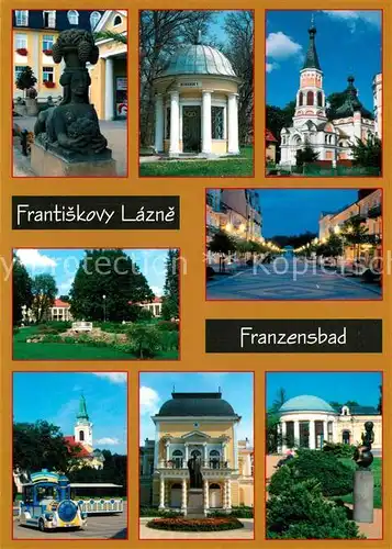 AK / Ansichtskarte Frantiskovy_Lazne Sfinga Pramen Glauber Pravoslavny chram sv Olgy Narodni trida Aquaforum Frantoviacek Cisarske lazne Frantisek Frantiskovy_Lazne