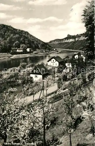 AK / Ansichtskarte Schmilka Partie an der Elbe Schmilka