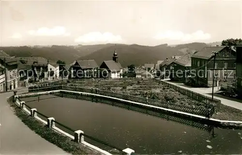 AK / Ansichtskarte Steinbach_Haide Ortsansicht Teich Steinbach Haide