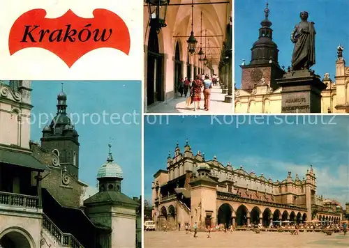 AK / Ansichtskarte Krakow_Krakau Tuchhalle Marienkirche Denkmal Krakow Krakau