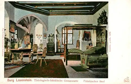 AK / Ansichtskarte Lauenstein_Oberfranken Burg Lauenstein Fraenkischer Saal Lauenstein_Oberfranken