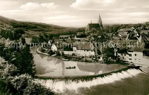 AK / Ansichtskarte Meisenheim_Glan Altstadt mit Wehr und Schlosskirche Meisenheim_Glan